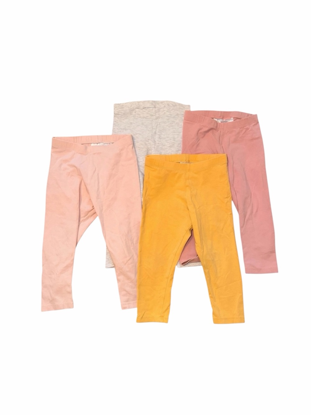 H&M Girls 4-Pack Leggings - Pink, Mauve, Mustard, Heather 18 Months